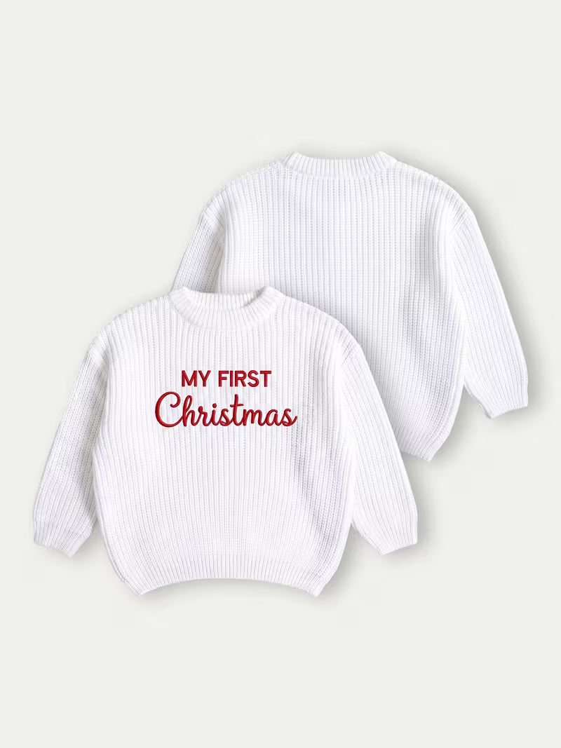My First Christmas 100% Cotton Knit Sweater