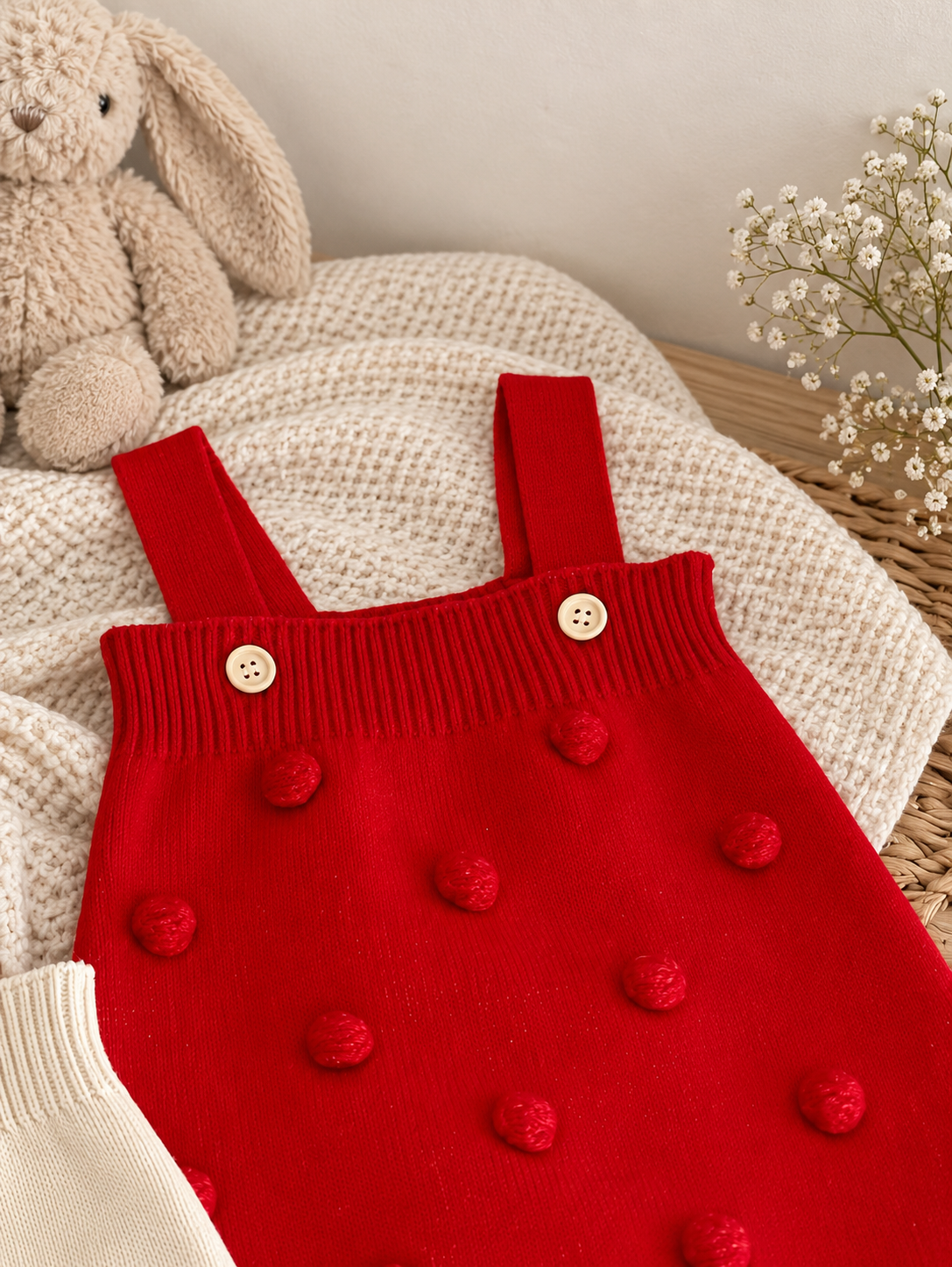 Christmas Berry Knit Romper