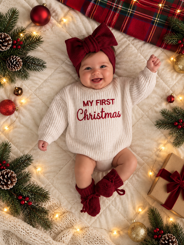 My First Christmas 100% Cotton Knit Sweater