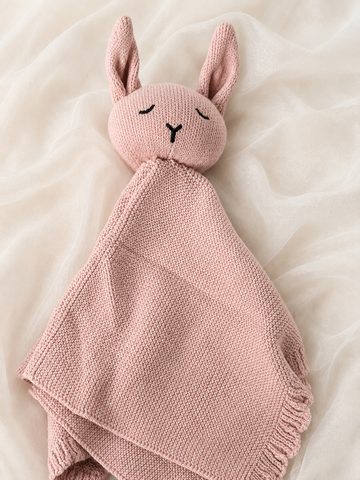 Personalised Dusty Pink Bunny Baby Comforter