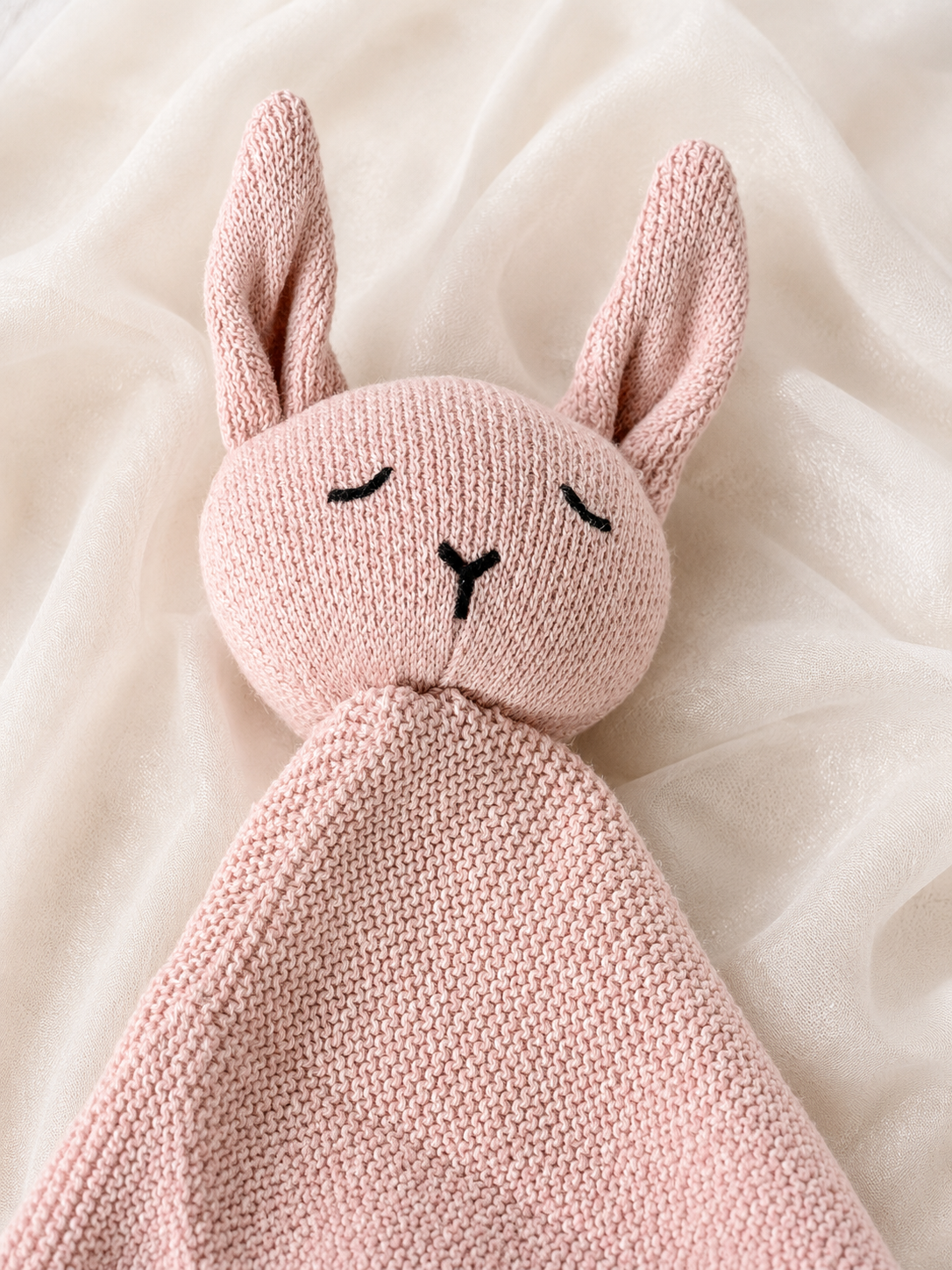 Personalised Dusty Pink Bunny Baby Comforter