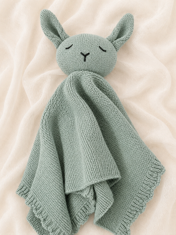 Personalised  Dusty Teal Bunny Baby Comforter