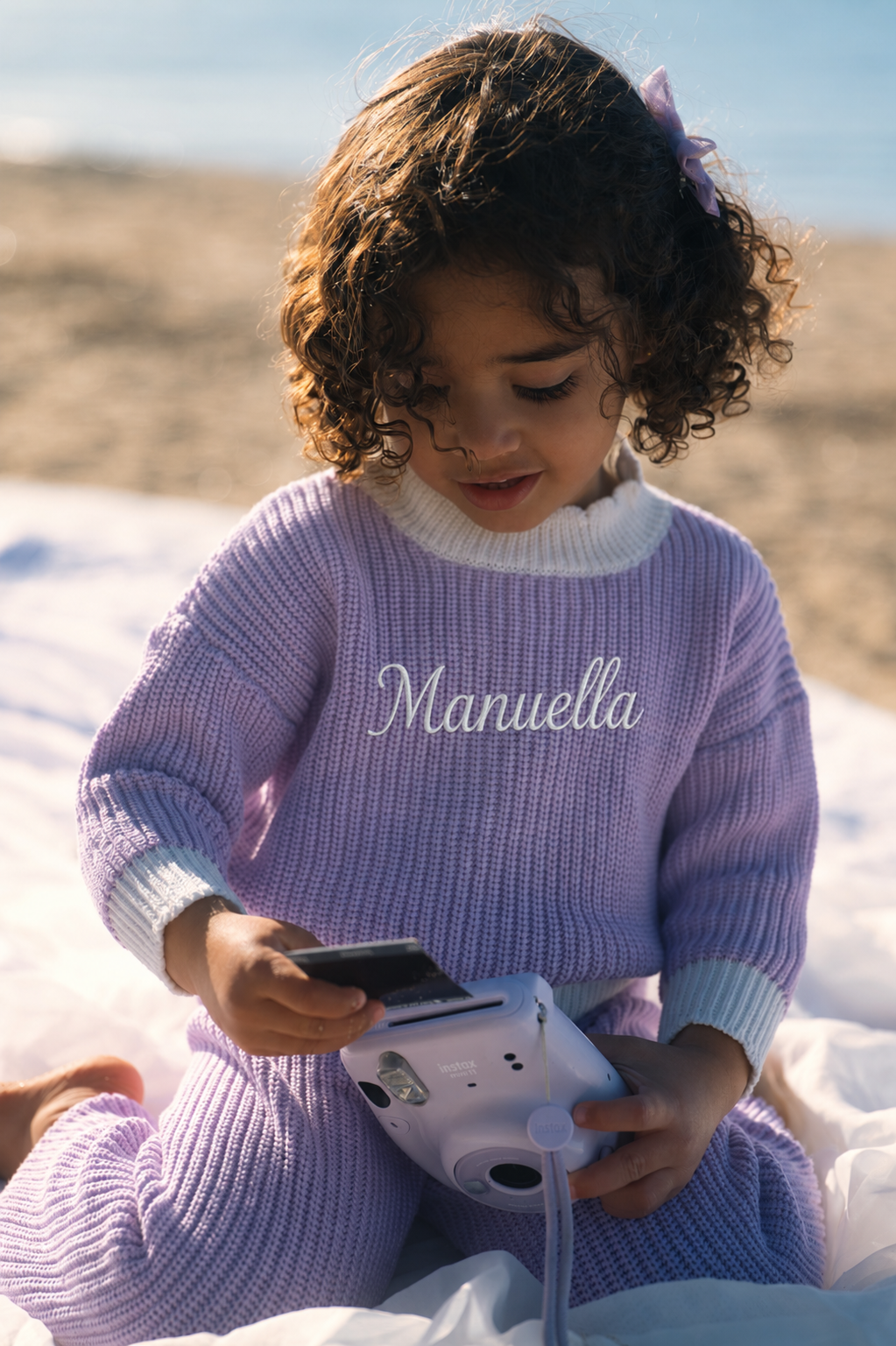 Personalised Cloud Lilac Knit Set