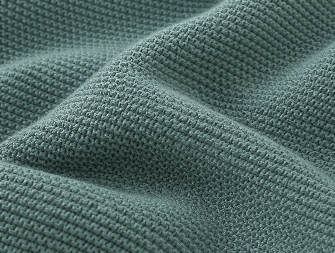 Personalised Teal Baby Blanket Knitted