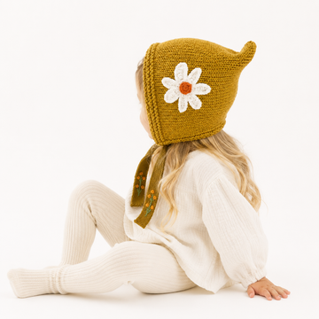 Knit Baby Beanie - Mustard