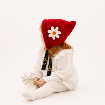 Knit Baby Beanie - Cherry