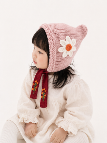 Knit Baby Beanie - Blush pink