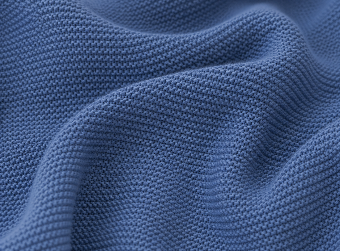 Personalised Dusty Blue  Knitted Blanket