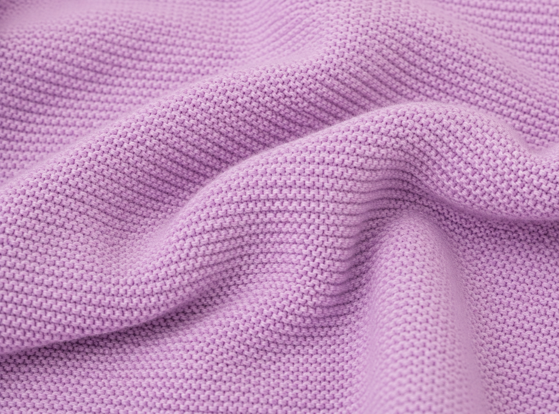 Personalised Lilac Knitted Blanket