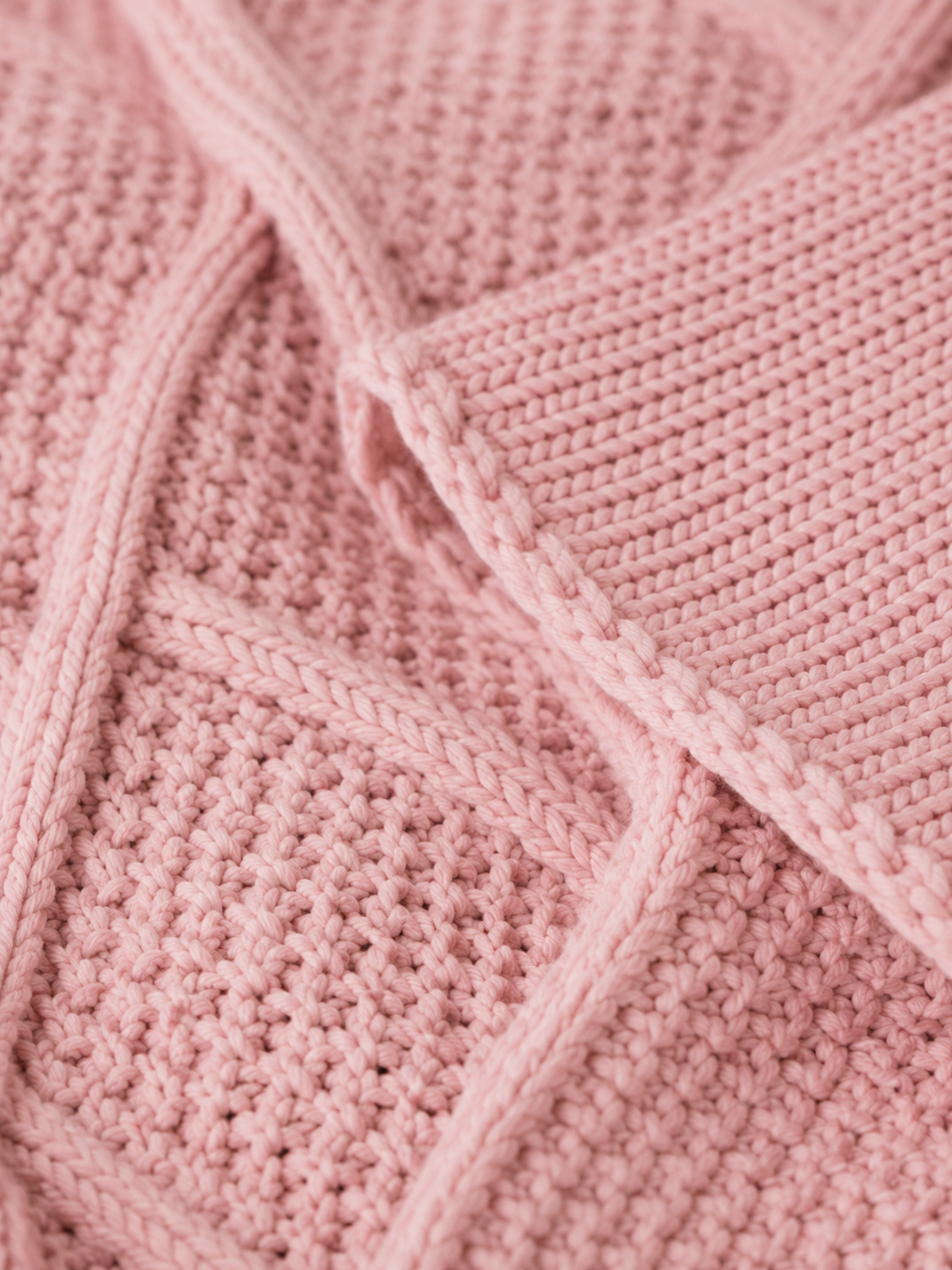 Personalised Blush Pink Diamond Knitted Blanket