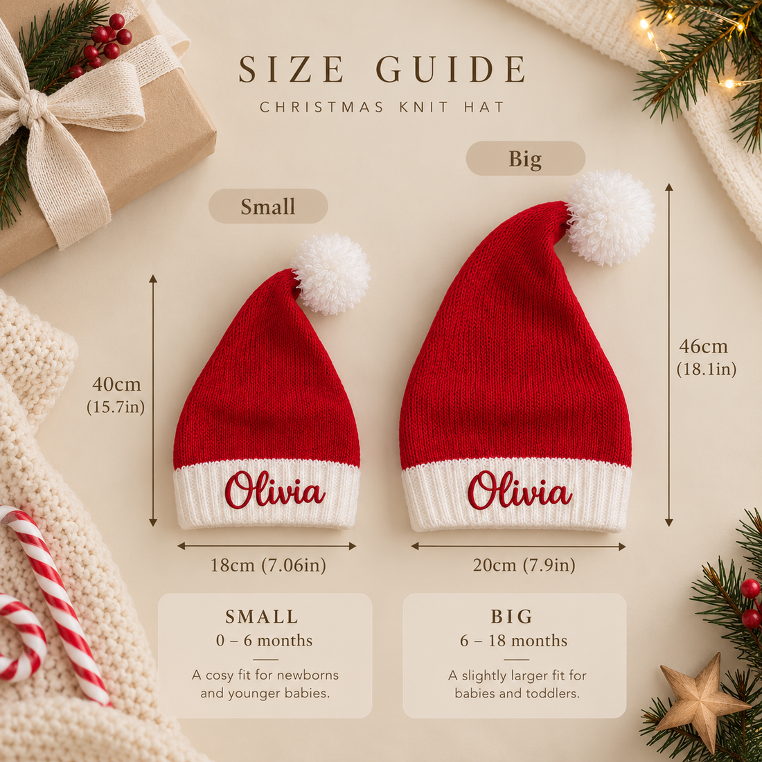 Personalised Christmas Knit Hat