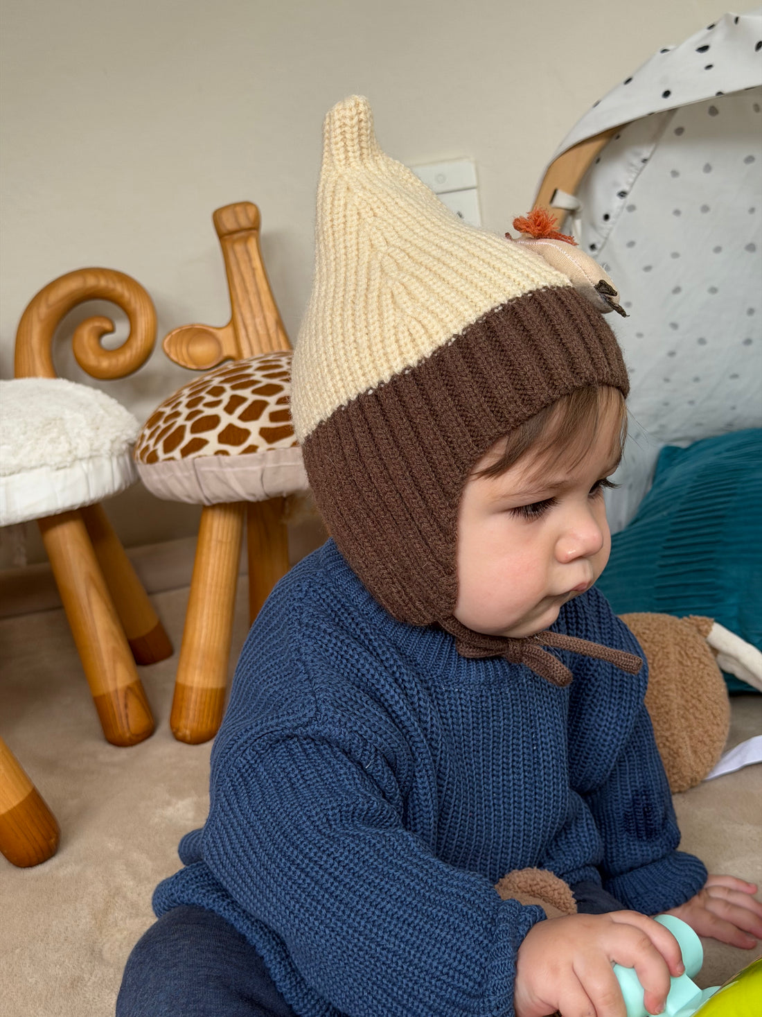 Personalised Knit Baby Sweater | 100% Cotton | Navy Blue