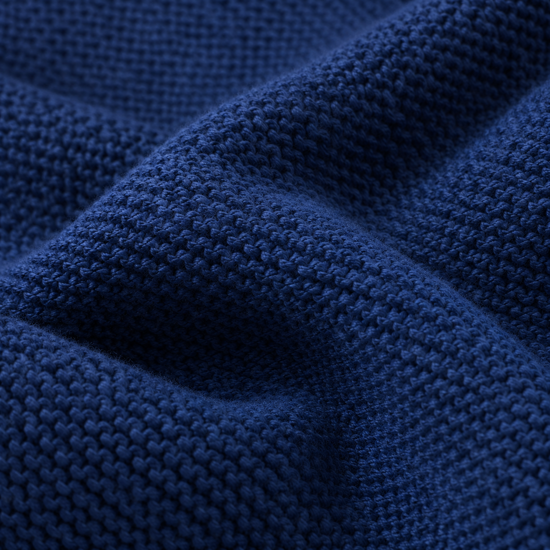 Personalised Navy Baby Blanket Knitted