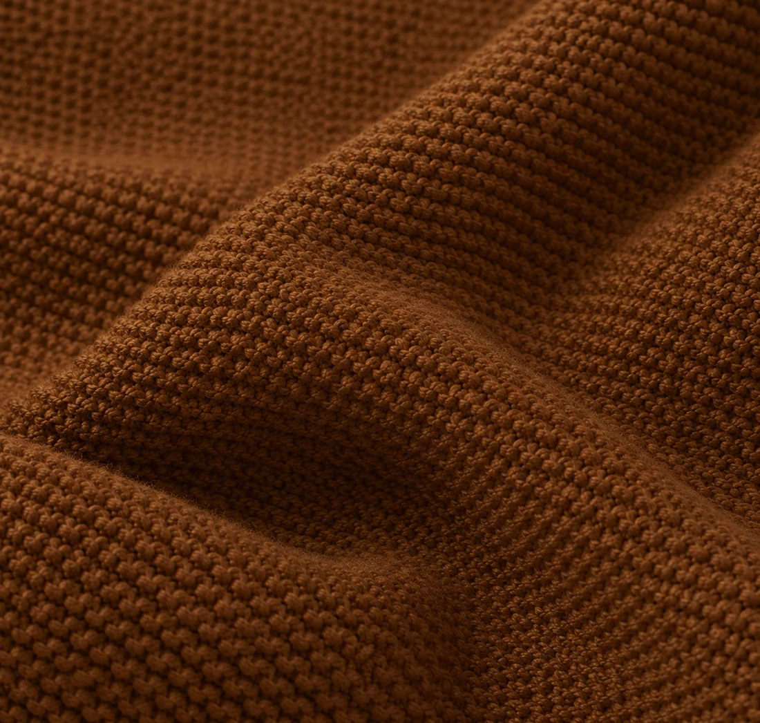 Personalised Brown Baby Blanket Knitted