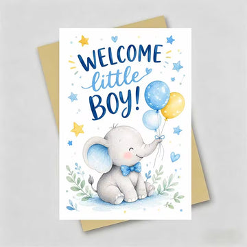 Welcome Little Boy Greeting Card